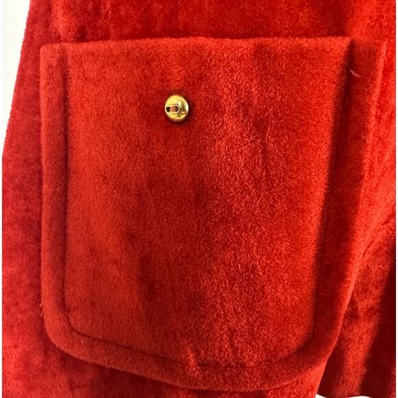 Vintage 60s Mod Go Go Red Orange Suede Romper Playsuit Size Small Medium - Picture 5 of 16